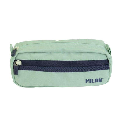 Milan Serie 1918 Estuche Portatodo Rectangular 2 Compartimentos - Tejido Resistente a las Roturas y Rasgaduras - Medidas 21x8,5x6,1cm - Color Verde 1 pieza(s)