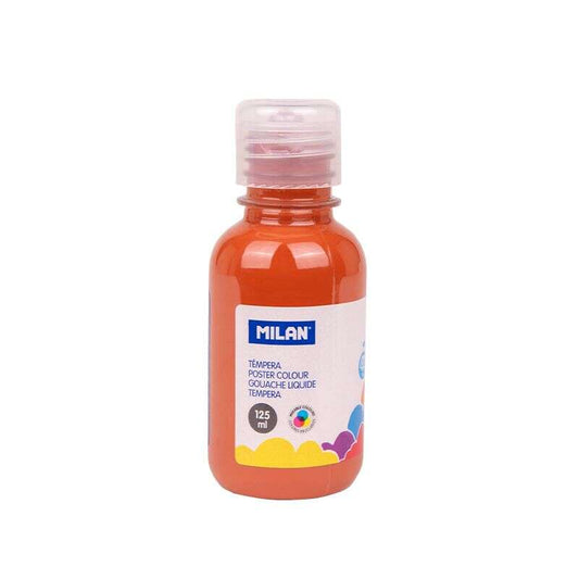 Milan Botella de Tempera 125ml - Tapon Dosificador - Secado Rapido - Mezclable - Color Marron 3 pieza(s)