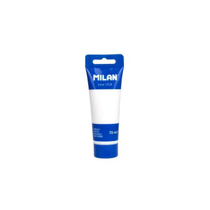 Milan Tubo de Pintura Acrilica 75ml - Pigmentos de Alta Calidad - Mezclable - Color Blanco 6 pieza(s)