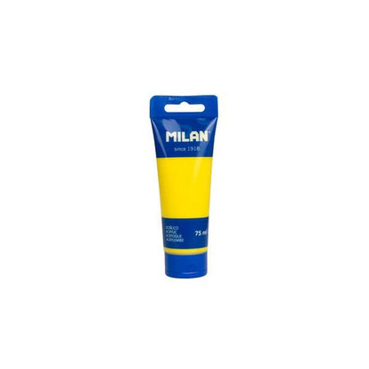 Milan Tubo de Pintura Acrilica 75ml - Pigmentos de Alta Calidad - Mezclable - Color Amarillo 6 pieza(s)