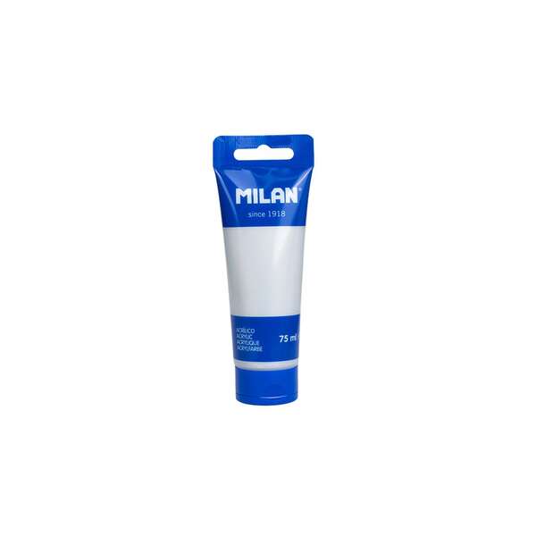 Milan Tubo de Pintura Acrilica 75ml - Pigmentos de Alta Calidad - Mezclable - Color Plata 6 pieza(s)