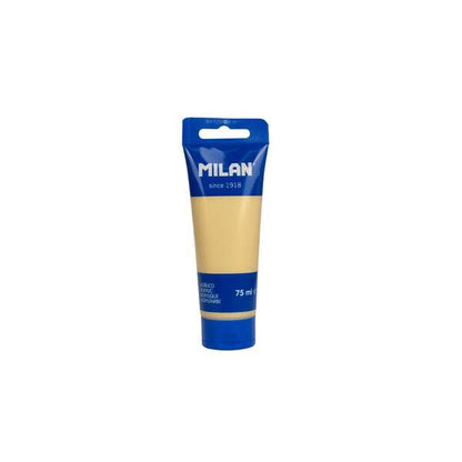 Milan Tubo de Pintura Acrilica 75ml - Pigmentos de Alta Calidad - Mezclable - Color Oro 6 pieza(s)