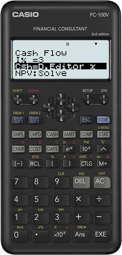 Casio - FC-100V-2 calculadora Bolsillo Calculadora financiera Negro