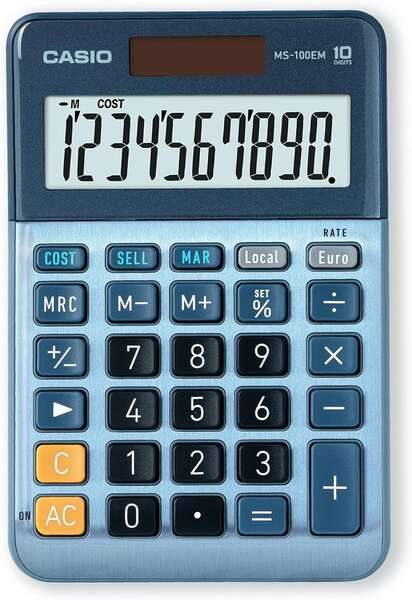 Casio - MS-100EM calculadora Escritorio Pantalla de calculadora Multicolor