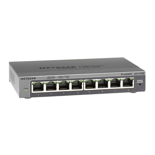 NETGEAR - GS108E Gestionado Gigabit Ethernet (10/100/1000) Negro