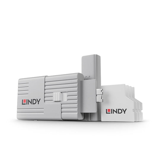 Lindy - 40478 bloqueador de puerto Bloqueador de puerto + clave SD card Blanco Acrilonitrilo butadieno estireno (ABS)