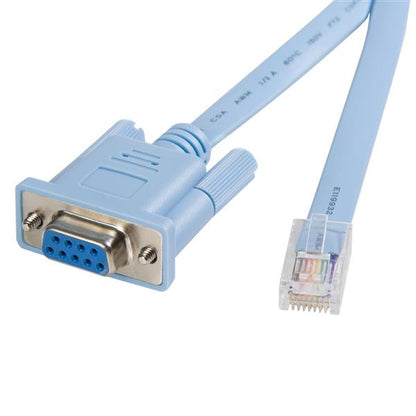 StarTech.com - Cable 1 8m para Gestión de Router Consola Cisco RJ45 a Serie DB9 - Rollover - Macho a Hembra