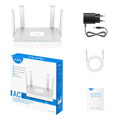 Cudy WR1300E Router WiFi AC1200 Doble Banda - 3 Puertos Gigabit Ethernet - 4 Antenas Externas 1 pieza(s)