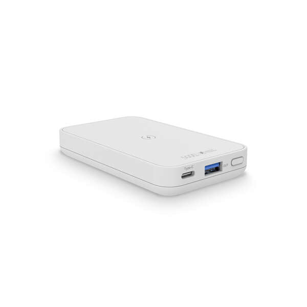 Ksix Powerbank Magnetica 5.000mAH 20W PD + Cable USB-A Micro-USB - Color Blanco 1 pieza(s)