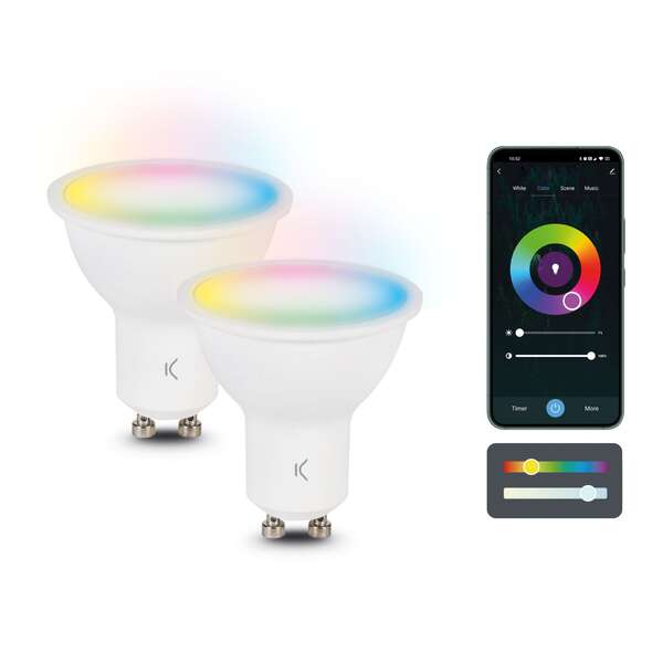 Ksix Pack de 2 Smartled Bombilla Inteligente - RGB-CCT - 5.5W - GU10 1 pieza(s)