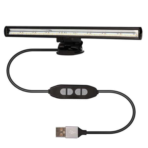 Ksix - Lámpara de lectura Stick lamp para pantallas  USB  Sin reflejos  Luz cálida  Luz fría