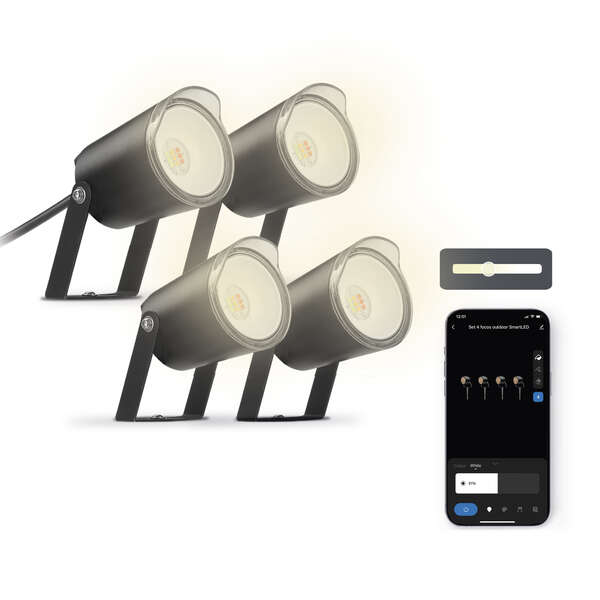 Ksix Pack 4 Smartled Outdoor Focos LED RGBWIC - IP65 - Control por APP - Instalacion Facil 1 pieza(s)