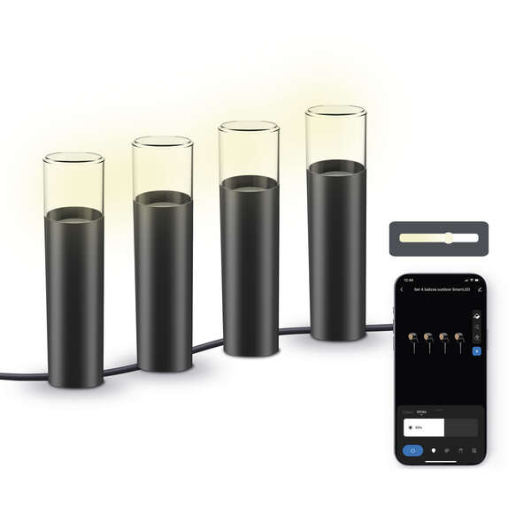 Ksix Pack 4 Smartled Outdoor Balizas RGBWIC - IP65 - Control por APP - Instalacion Facil 1 pieza(s)