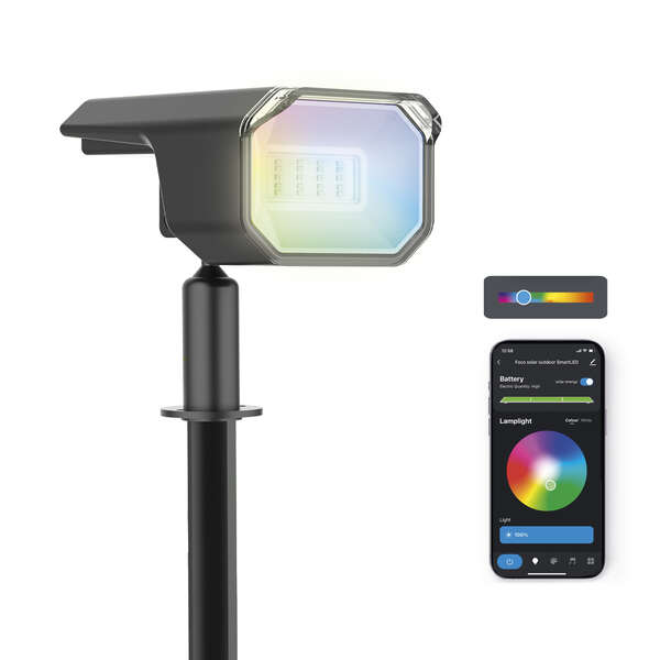 Ksix Smartled Outdoor Foco LED Solar - RGB+CCT - IP65 - Control por APP 1 pieza(s)