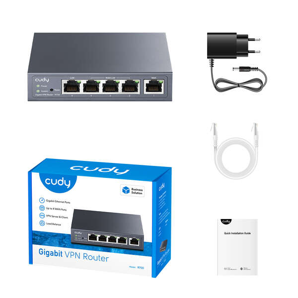 Cudy - Gigabit Multi-WAN VPN router Ethernet rápido  Gigabit Ethernet Gris