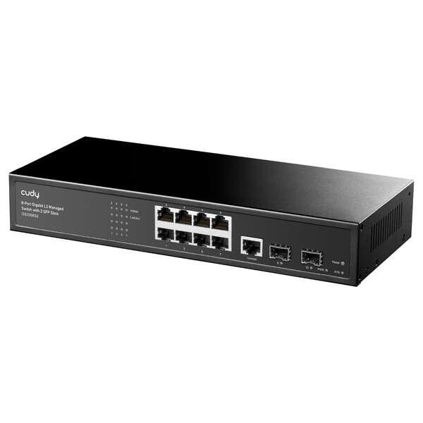 Cudy - GS2008S2 switch Gestionado L2 Gigabit Ethernet (10/100/1000) 1U Negro