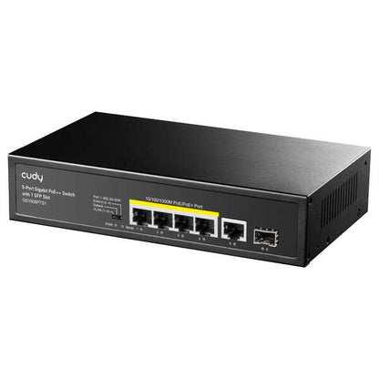 Cudy - GS1005PTS1 switch Gigabit Ethernet (10/100/1000) Energía sobre Ethernet (PoE) Negro