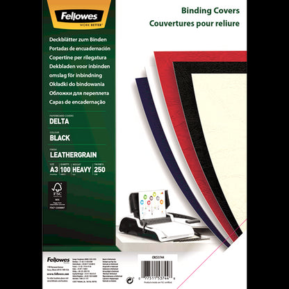 Fellowes - 5374401 cubierta A3 Papel Negro 100 pieza(s)