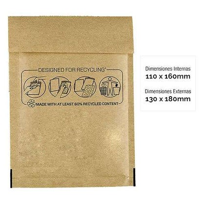 Bankers Box Pack de 100 Bolsas de Burbujas Acolchada - Medida 110x160mm - Burbujas Internas para Amortiguacion - Ideal para Productos Fragiles - Tira Autoadhesiva para Cierre - Dimensiones Internas 11x16cm 1 pieza(s)