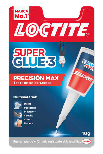 Loctite Superglue-3 Precision Max 10gr - Adhesivo Liquido Transparente - Boquilla Extralarga - Secado Rapido - Resistente al Agua y a Temperaturas Extremas 1 pieza(s)