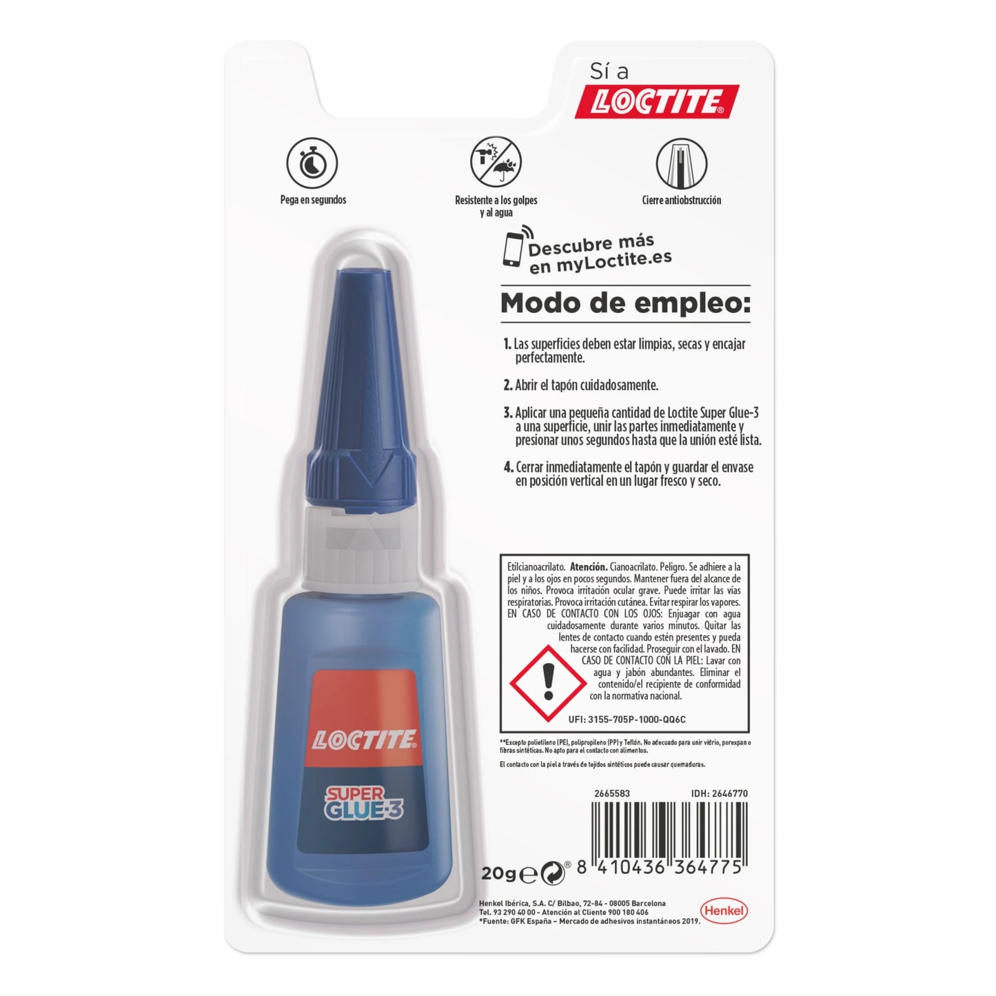 Loctite - PEGAMENTO LOCTITE SUPERGLUE-3 XXL 20GR