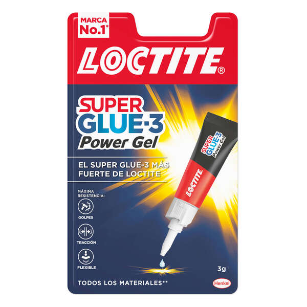 Loctite Superglue-3 Power Gel 3gr - Adhesivo Instantaneo Flexible y Extrafuerte - Formula en Gel Enriquecida con Particulas de Caucho - Resistente a Golpes. Torsiones y Vibraciones 1 pieza(s)