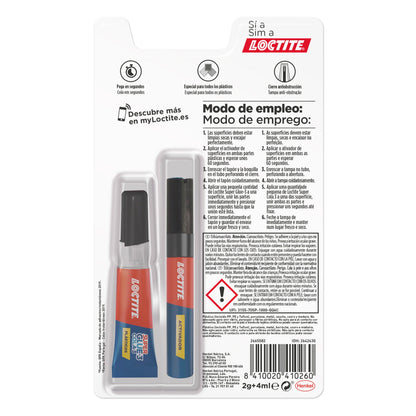 Loctite - BL. PEG LOCTITE SUPERGLUE-3 PLASTICOS DIFI 2GR+4ML