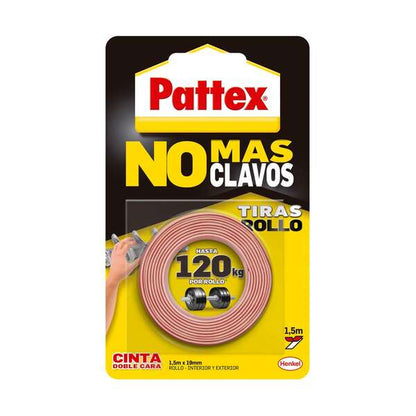 Pattex Nmc Cinta Doble Cara Bl 1.5m - Adhesivo Sin Clavos - Fijacion Rapida y Limpia - para Objetos Lisos en Interior y Exterior 1 pieza(s)