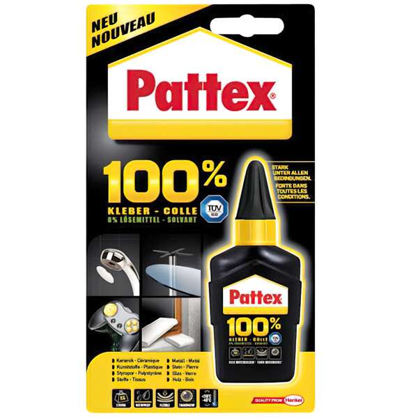 Pattex 100% Adhesivo Versatil - 50gr - 100% Ingredientes Activos - 0% Disolventes - Fuerte en Cualquier Condicion 1 pieza(s)