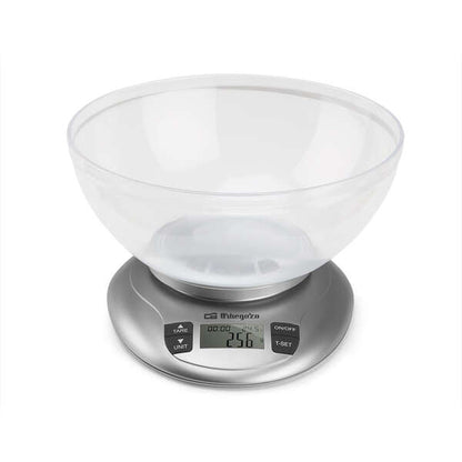 Orbegozo PC 2017 Bascula de Cocina Digital - Precision y Versatilidad en tus Recetas - Capacidad 3.5kg - BOL Transparente - Funcion Tara - Indicador de Sobrecarga 1 pieza(s)