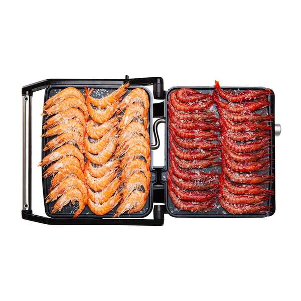 Orbegozo 4560 Grill Multifuncion - Cocina sin Aceite con Potencia de 2200W - Superficie Antiadherente - Placas Abatibles 180º - Termostato Regulable y Bandeja Recoge Salsas 1 pieza(s)