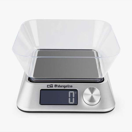 Orbegozo PC 1030 Bascula de Cocina Digital - Precision y Versatilidad en tus Recetas - Pantalla LCD Retroiluminada - Funcion Tara - BOL Transparente - Capacidad Maxima 5 Kg 1 pieza(s)