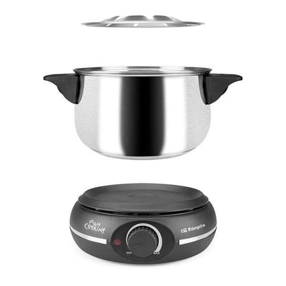 Orbegozo FDR 14 Fondue Electrica de Acero Inoxidable - Disfruta de Queso Fundido - Chocolate Caliente y mas en Grupo - Potencia de 1500W - Olla de 1.4 L 1 pieza(s)