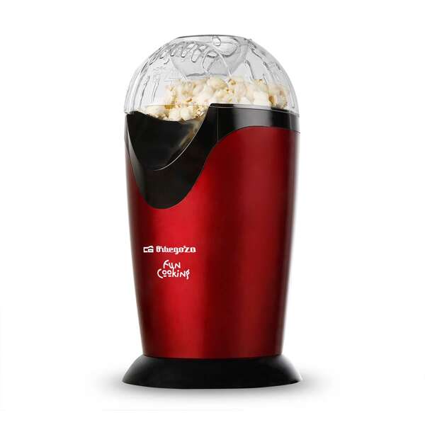 Orbegozo PA 4300 Palomitero Portatil - Potencia 1000W - Rojo Metalizado - sin Aceite - Facil Limpieza - Recetas de Sabores 1 pieza(s)