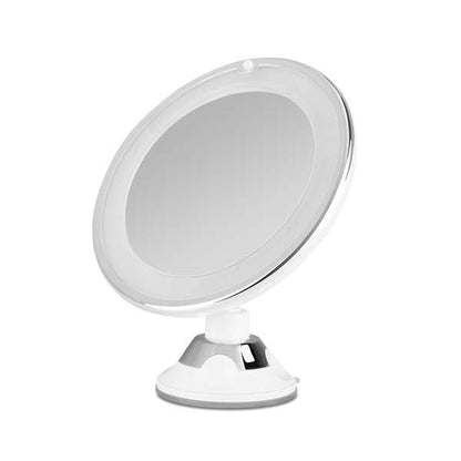 Orbegozo ESP 1010 Espejo Cosmetico con Luz LED - Aumento 10X - Ventosa Ajustable - Diametro 17cm - Luz Blanca para Corregir Imperfecciones - Funciona con 3 Pilas Aaa 1 pieza(s)