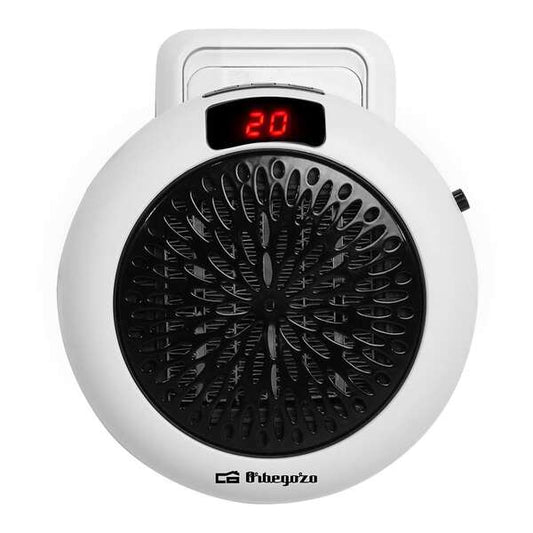 Orbegozo CR 4000 Mini Calefactor Ceramico de Enchufe - Potente y Programable - Ideal para Espacios Pequeños - Display LED y Termostato Ajustable - sin Cables - 600W 1 pieza(s)