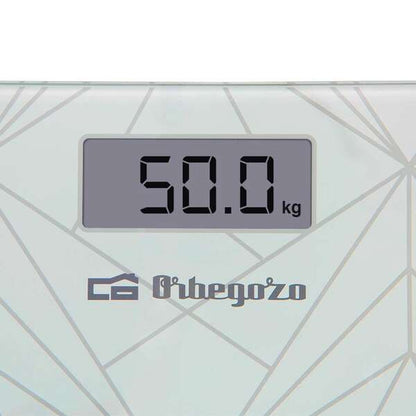 Orbegozo PB 2218 Bascula Electronica de Baño - Precision y Diseño Elegante para tu Salud y Bienestar - Pantalla LCD con Luz - Activacion Tactil - Conversion de Unidades - Indicador de Energia 1 pieza(s)