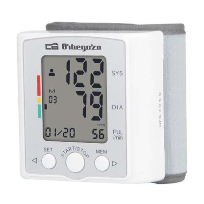 Orbegozo Tensiometro de Muñeca Digital - Control de Tension Facil y Preciso - 60 Memorias para 2 Usuarios - Pantalla LCD Grande - Deteccion de Latido Irregular 1 pieza(s)