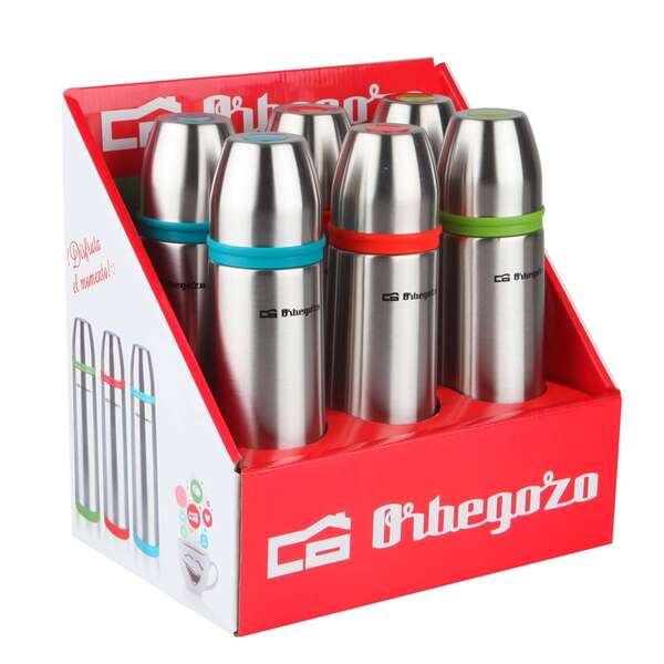 Orbegozo Set Termos Identificador de Bebidas - Acero Inoxidable Resistente - Bandas de Colores - Sistema Antiderrame - Conserva Temperatura por Horas - Capacidad 500ml 1 pieza(s)