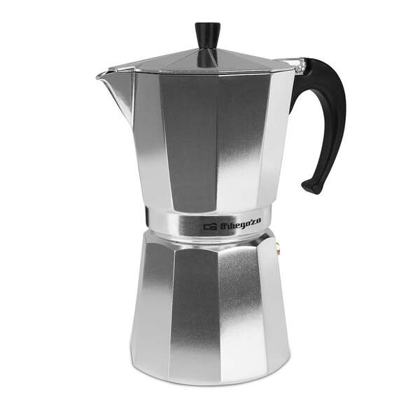 Orbegozo KF 1200 Cafetera Italiana de Aluminio Prepara 12 Tazas de Cafe Aromatico y Exquisito Mango Ergonomico - Valvula de Seguridad y Facil Limpieza Ideal para Compartir Momentos Especiales 1 pieza(s)