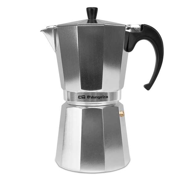 Orbegozo KF 1200 Cafetera Italiana de Aluminio Prepara 12 Tazas de Cafe Aromatico y Exquisito Mango Ergonomico - Valvula de Seguridad y Facil Limpieza Ideal para Compartir Momentos Especiales 1 pieza(s)