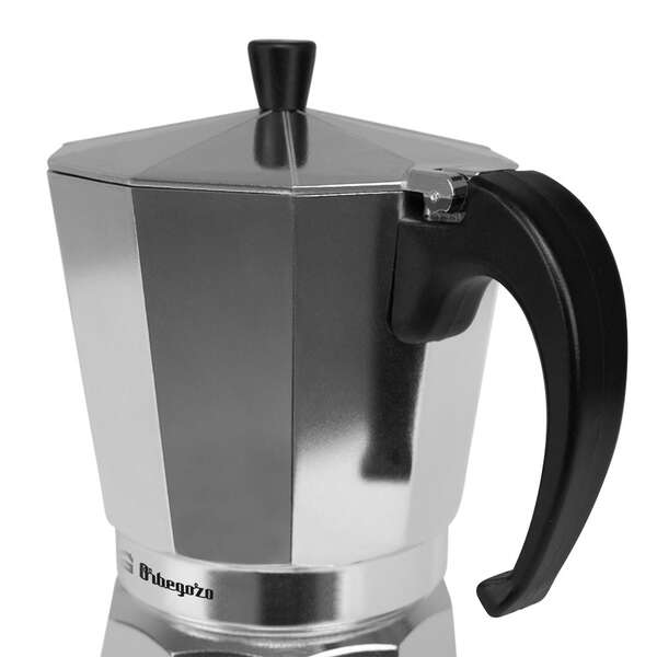 Orbegozo KF 1200 Cafetera Italiana de Aluminio Prepara 12 Tazas de Cafe Aromatico y Exquisito Mango Ergonomico - Valvula de Seguridad y Facil Limpieza Ideal para Compartir Momentos Especiales 1 pieza(s)