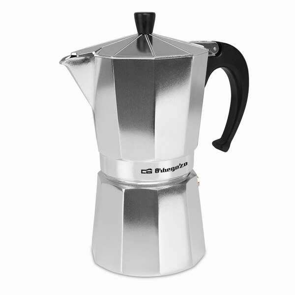 Orbegozo KF 900 Cafetera de Aluminio para 9 Tazas - Mango Ergonomico - Valvula de Seguridad - Facil Limpieza - Disfruta de tu Cafe en Buena Compañia 1 pieza(s)