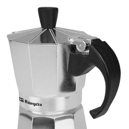 Orbegozo KF 200 Cafetera de Aluminio - Disfruta de Momentos Inolvidables con tu Cafe Favorito - Capacidad para 2 Tazas - Mango Ergonomico - Valvula de Seguridad y Facil Limpieza 1 pieza(s)