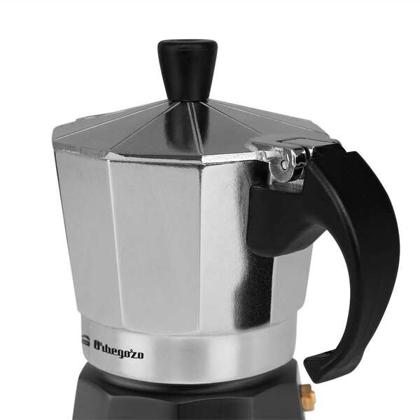 Orbegozo KFM 330 Cafetera de Aluminio para Tres Tazas - Mango Ergonomico - Valvula de Seguridad - Compatible con Cocinas a Gas - Electricas o Vitroceramica - Facil Limpieza 1 pieza(s)