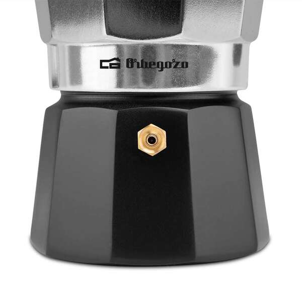 Orbegozo KFM 330 Cafetera de Aluminio para Tres Tazas - Mango Ergonomico - Valvula de Seguridad - Compatible con Cocinas a Gas - Electricas o Vitroceramica - Facil Limpieza 1 pieza(s)