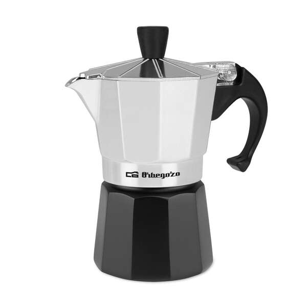 Orbegozo KFM 230 Cafetera de Aluminio para Dos Tazas - Prepara tu Cafe Favorito en Minutos con Seguridad y Comodidad - Ergonomica - Facil de Limpiar y Apta para Diferentes Tipos de Cocinas 1 pieza(s)