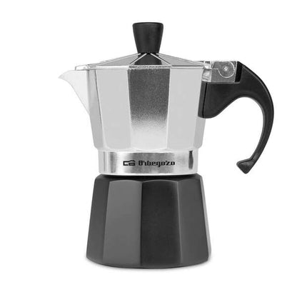 Orbegozo KFM 230 Cafetera de Aluminio para Dos Tazas - Prepara tu Cafe Favorito en Minutos con Seguridad y Comodidad - Ergonomica - Facil de Limpiar y Apta para Diferentes Tipos de Cocinas 1 pieza(s)