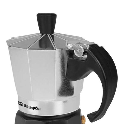 Orbegozo KFM 230 Cafetera de Aluminio para Dos Tazas - Prepara tu Cafe Favorito en Minutos con Seguridad y Comodidad - Ergonomica - Facil de Limpiar y Apta para Diferentes Tipos de Cocinas 1 pieza(s)