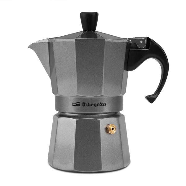 Orbegozo KFS 320 Cafetera de Aluminio para 3 Tazas - Rapida - Eficiente y Segura - Ideal para Cocinas Electricas - a Gas o de Vitroceramica - Ergonomica y Resistente 1 pieza(s)